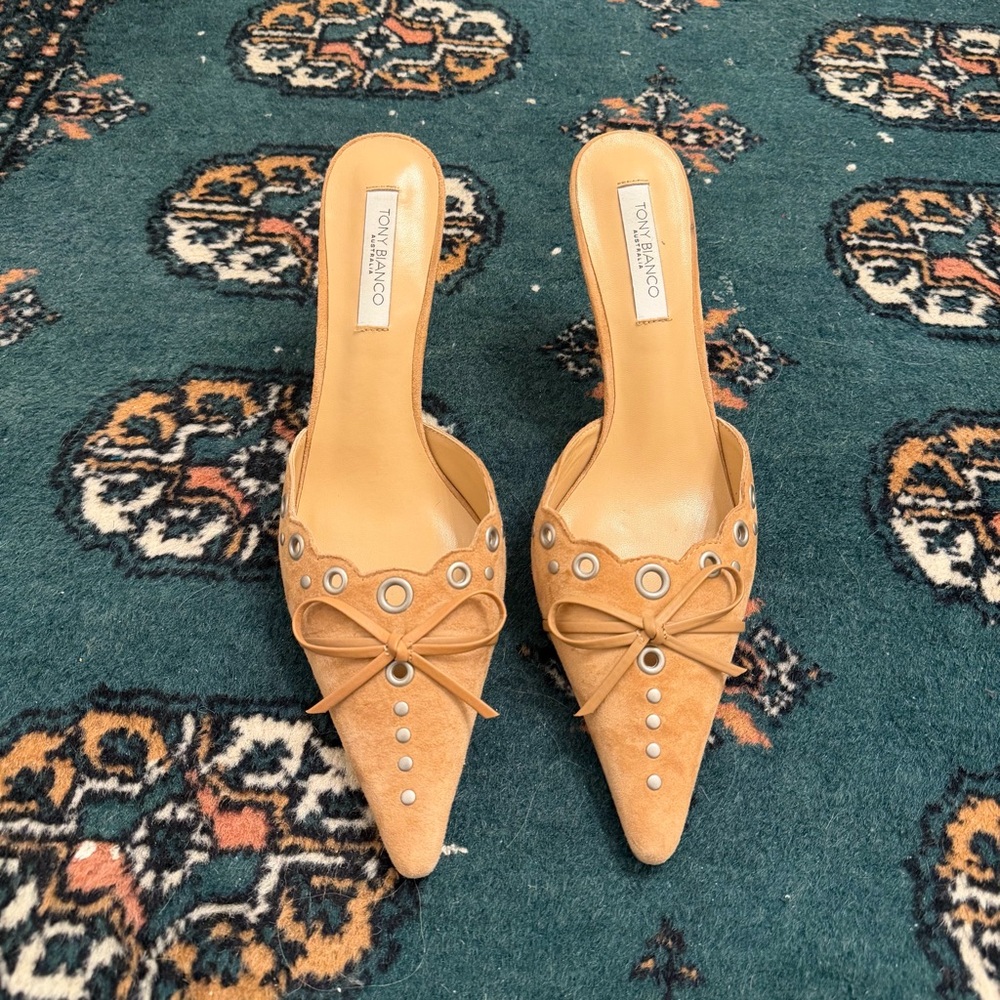 Tony Bianco Shae Mule in Butterscotch Suede - Picture 3 of 5